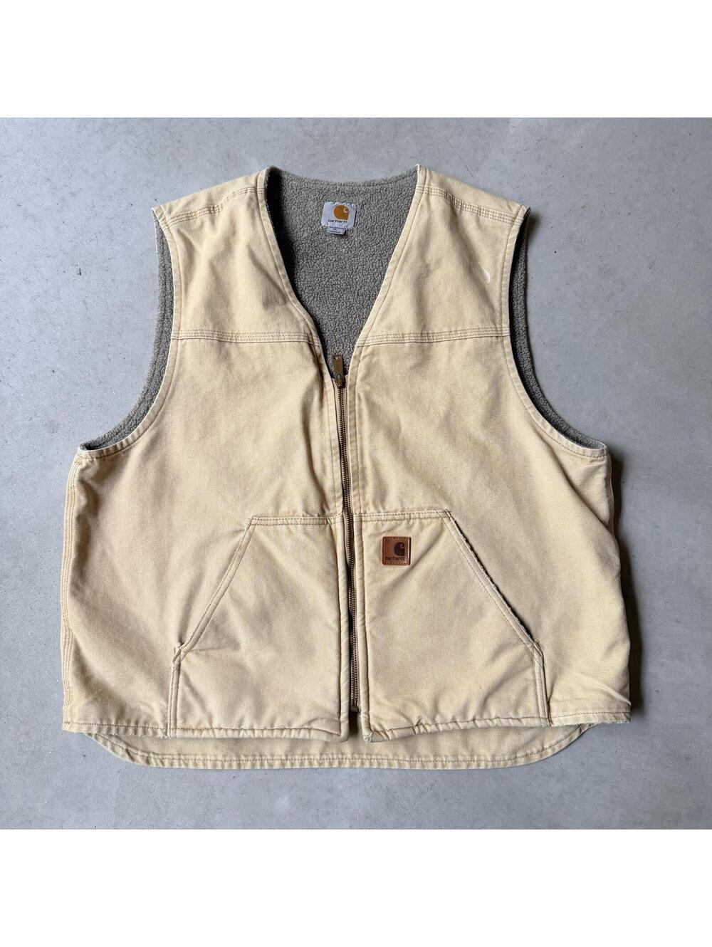 Carhartt XL Beige Sherpa Lined Work Vest
